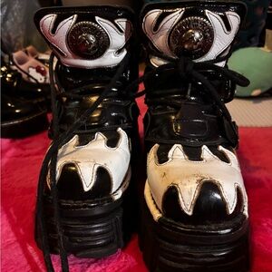 Black and White Combat Boots